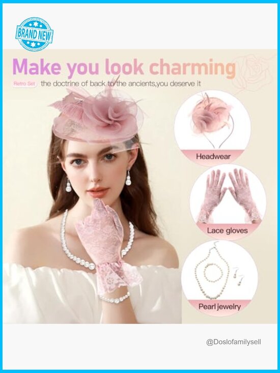 Tea Party Fascinator Derby Hat Elegant Wedding Cocktail Headpiece Adjustable main image 5